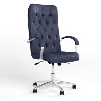 Крісло керівника поворотне Новий Стиль CUBA STEEL CHROME ANYFIX AL68 ECO-22 (Синій) (NWS-125475)