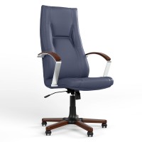 Крісло офісне поворотне Новий Стиль KING WOOD TILT EX4 P ECO-22 (Синій) (NWS-126437)