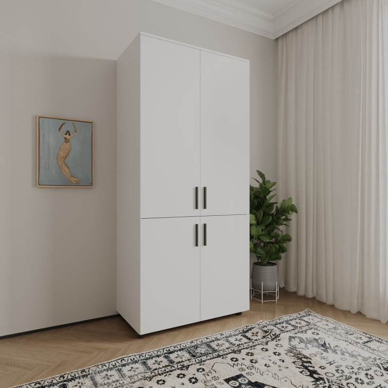 Шафа для одягу Doros Торн Білий 2 ДСП (штанга) 90х51.6х200 (DRS-012019)