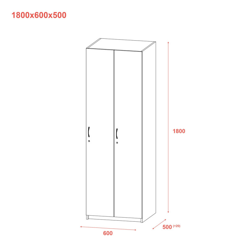 Роздягальня Doros 2-х секційна Графіт 2 ДСП 60х52х180 (DRS-011613)