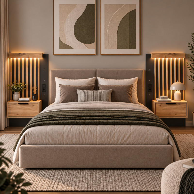 Тумби приліжкові з телескопічними напрямними 2 шт Perfect Home Italy 1S/51 50,4x102x39,6 Дуб артизан/Антрацит (PFH-091098)