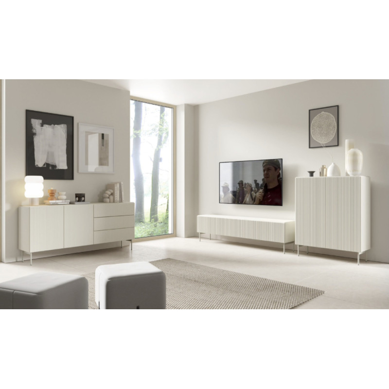 Тумба під телевізор Perfect Home Muti 4D/195 195,2x51,2x39,8 Кашемір (PFH-091403)