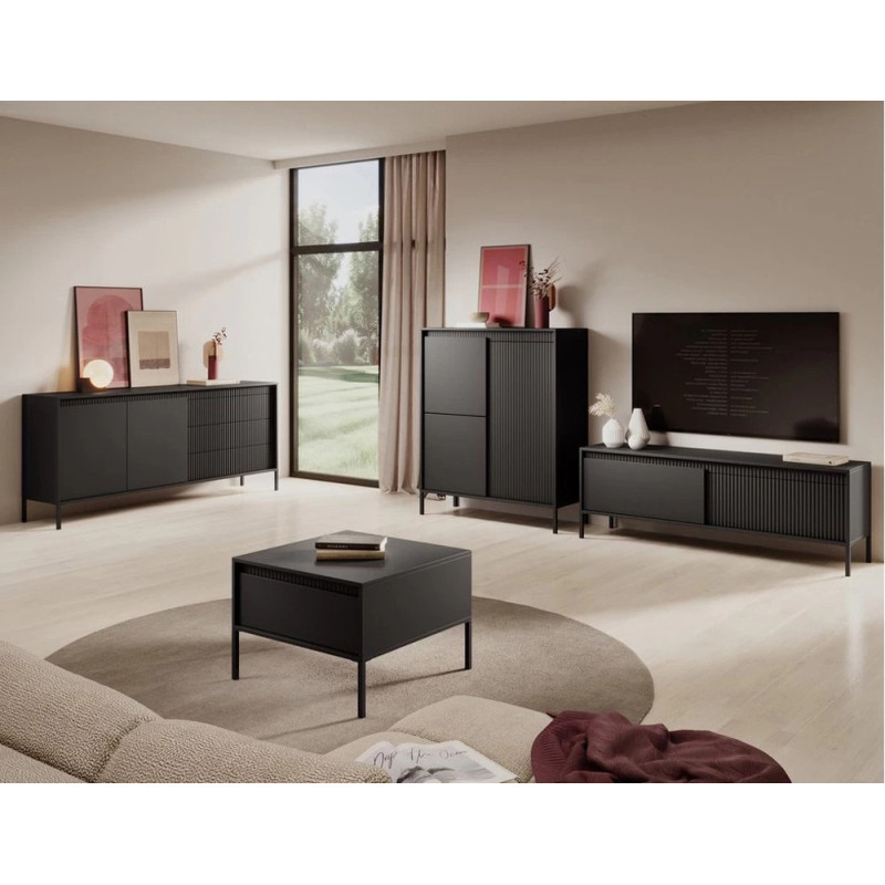 Комод високий Perfect Home Senso 3D 123,4x103,5x39,5 Чорний (PFH-091134)