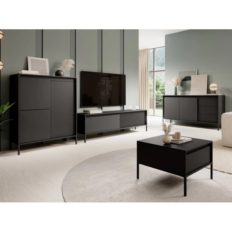 Комод високий Perfect Home Senso 3D 123,4x103,5x39,5 Чорний (PFH-091134)