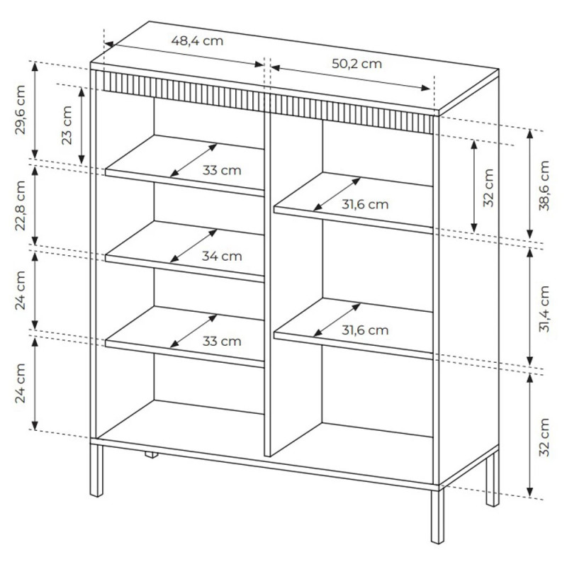 Комод високий Perfect Home Senso 3D 123,4x103,5x39,5 Чорний (PFH-091134)