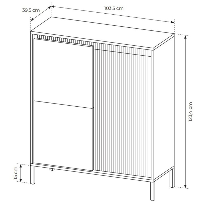 Комод високий Perfect Home Senso 3D 123,4x103,5x39,5 Чорний (PFH-091134)