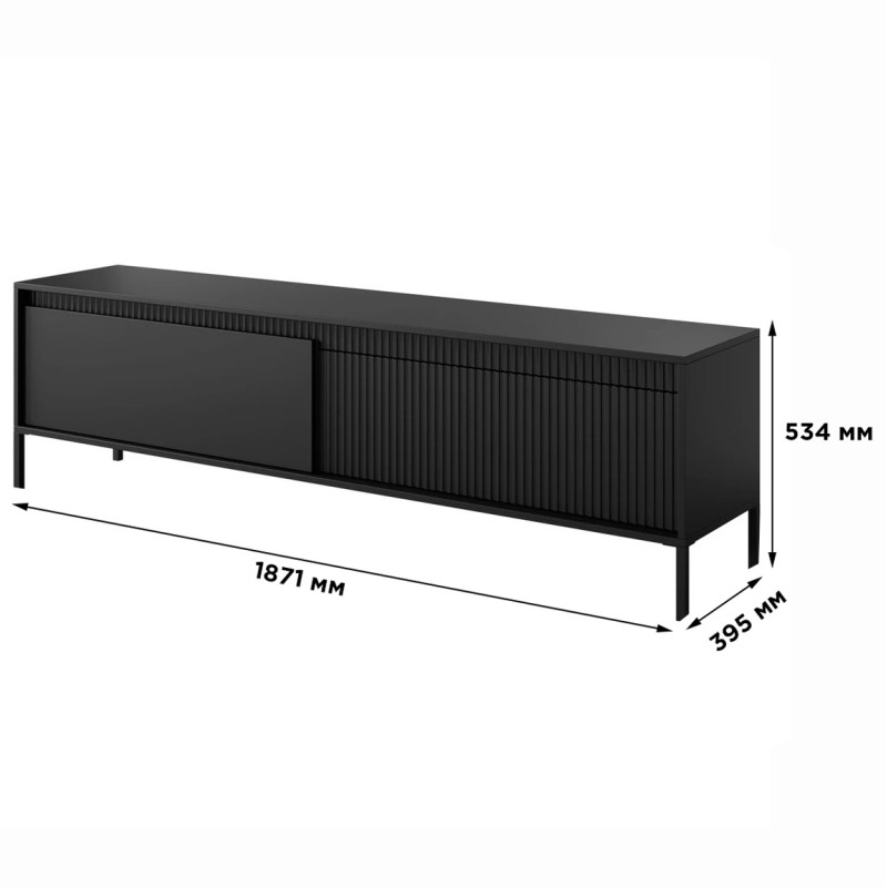 Тумба під телевізор Perfect Home Senso 2D/187 187,1х53,4х39,5 Чорний (PFH-091138)