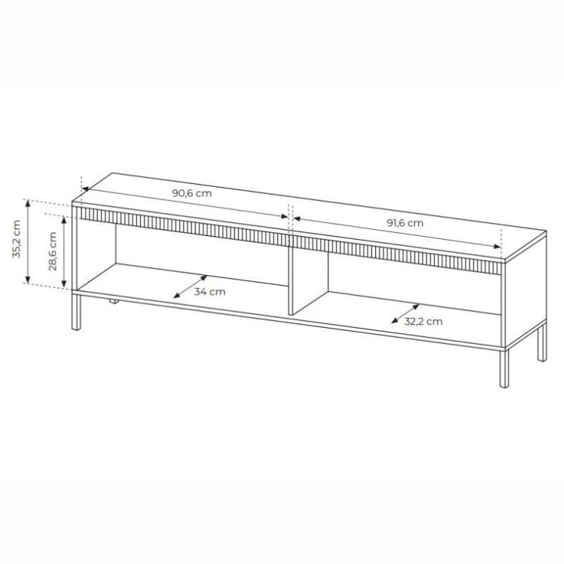 Тумба під телевізор Perfect Home Senso 2D/187 187,1х53,4х39,5 Чорний (PFH-091138)