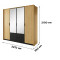 Шафа розпашна чотиридверна Perfect Home Baltic 4D2S/220 223,2x210x59 Дуб балтійський/Чорний (PFH-091376)