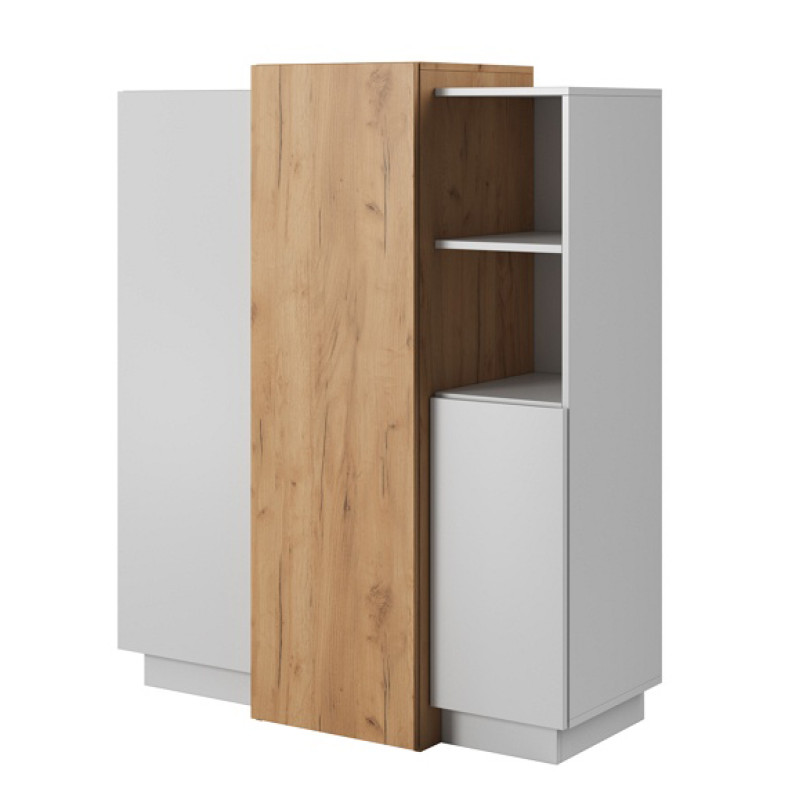 Комод Perfect Home Cube 3D/110 133,5x110x45,4 Білий/Дуб крафт золотий (PFH-091042)