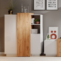 Комод Perfect Home Cube 3D/110 133,5x110x45,4 Білий/Дуб крафт золотий (PFH-091042)