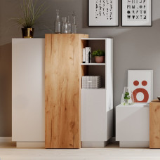 Комод Perfect Home Cube 3D/110 133,5x110x45,4 Білий/Дуб крафт золотий (PFH-091042)