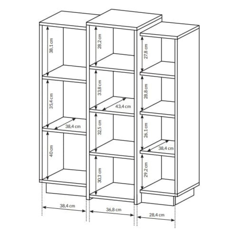 Комод Perfect Home Cube 3D/110 133,5x110x45,4 Білий/Дуб крафт золотий (PFH-091042)