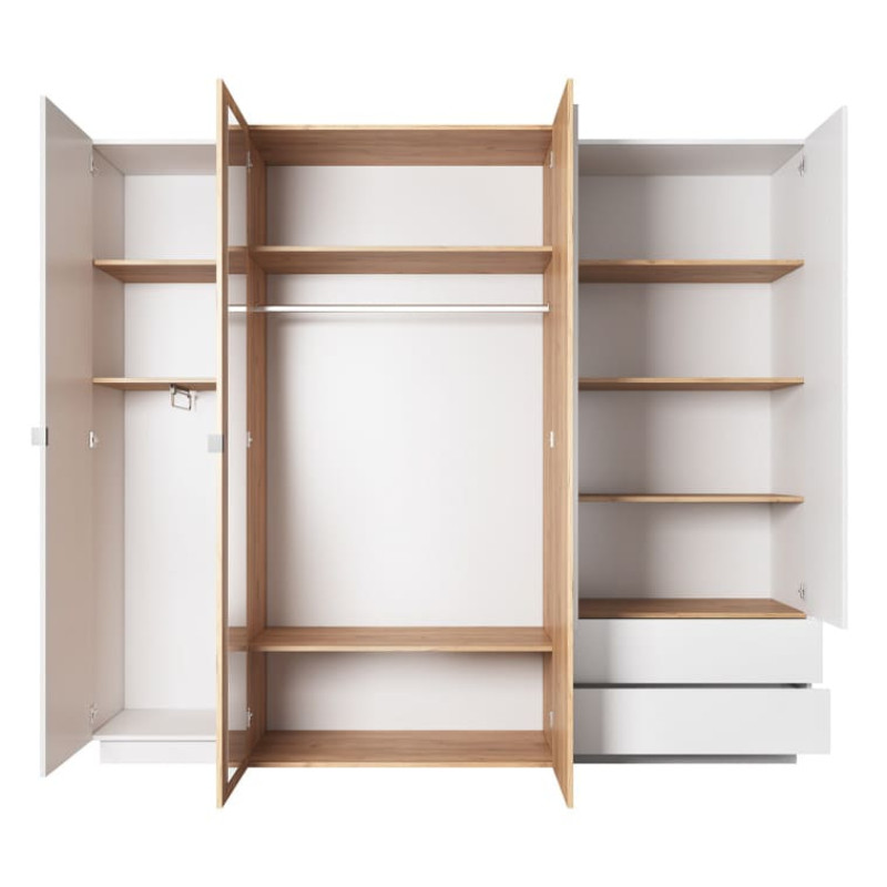 Шафа розпашна чотиридверна Perfect Home Cube 4D2S/230 230x198,8x51,6 Білий/Дуб крафт золотий (PFH-091047)
