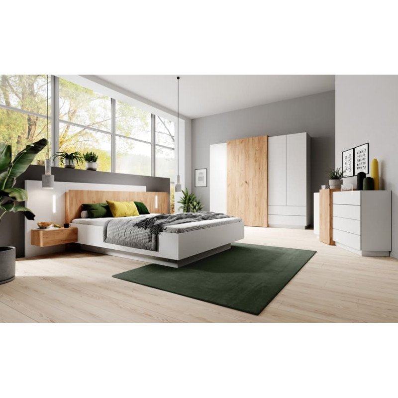 Шафа розпашна чотиридверна Perfect Home Cube 4D2S/230 230x198,8x51,6 Білий/Дуб крафт золотий (PFH-091047)