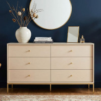 Комод Perfect Home Mono MKS154 6S 154x91x39 Беж пісочний (золоті ніжки) (PFH-091209)