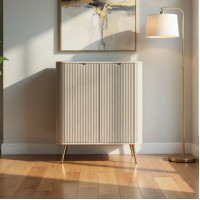 Комод високий Perfect Home Zova K103 2D 103x129x39 Кашемір (золоті ніжки) (PFH-091284)