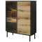 Вітрина низька у вітальню Perfect Home Lang 3D1W/100 125,4х100,1х39,4 Чорний/Дуб евок (PFH-091141)