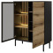 Вітрина низька у вітальню Perfect Home Lang 3D1W/100 125,4х100,1х39,4 Чорний/Дуб евок (PFH-091141)