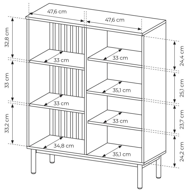Вітрина низька у вітальню Perfect Home Lang 3D1W/100 125,4х100,1х39,4 Чорний/Дуб евок (PFH-091141)