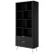 Стелаж Perfect Home Lante 2S 193,8x88,2x38 Чорний (золоті ніжки) (PFH-091189)
