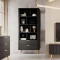 Стелаж Perfect Home Lante 2S 193,8x88,2x38 Чорний (золоті ніжки) (PFH-091189)