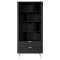 Стелаж Perfect Home Lante 2S 193,8x88,2x38 Чорний (золоті ніжки) (PFH-091189)