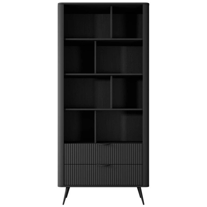 Стелаж Perfect Home Lante 2S 193,8x88,2x38 Чорний (чорні ніжки) (PFH-091104)