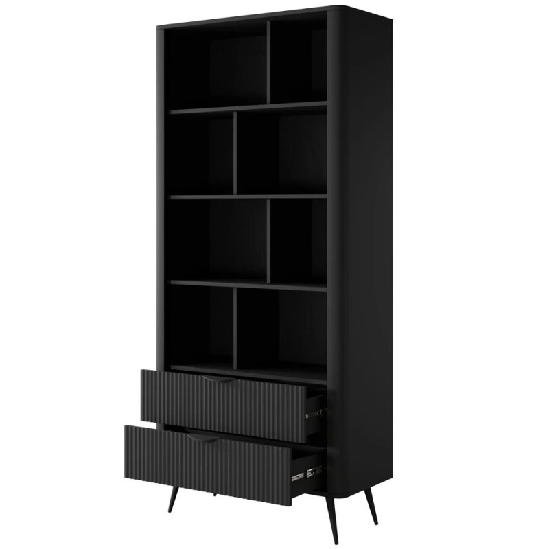 Стелаж Perfect Home Lante 2S 193,8x88,2x38 Чорний (чорні ніжки) (PFH-091104)