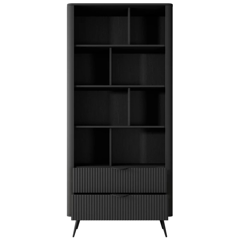 Стелаж Perfect Home Lante 2S 193,8x88,2x38 Чорний (чорні ніжки) (PFH-091104)