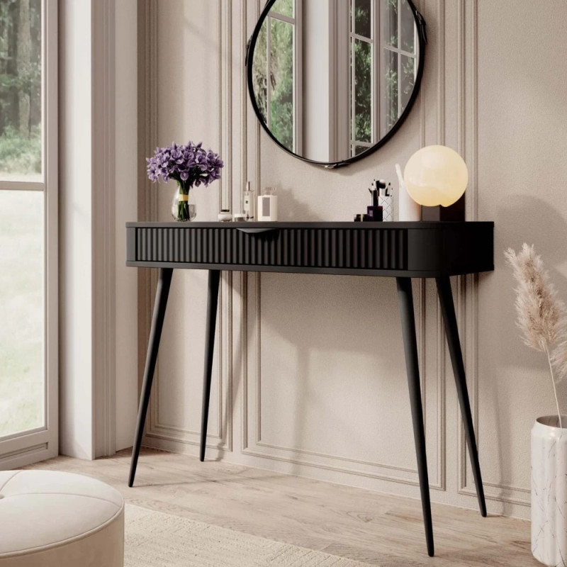 Туалетний столик Perfect Home Lante 1S/100 100,2x78x38 см Чорний (чорні ніжки) (PFH-091188)