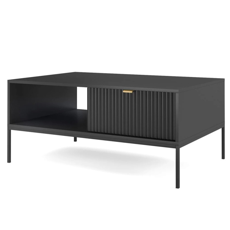 Журнальний стіл з телескопічними напрямними Perfect Home Nova L104 1S 104x68x46 Чорний (чорні ніжки) (PFH-091262)