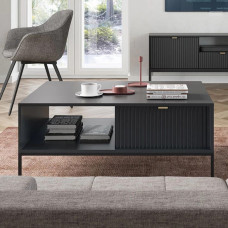 Журнальний стіл з телескопічними напрямними Perfect Home Nova L104 1S 104x68x46 Чорний (чорні ніжки) (PFH-091262)