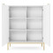 Комод високий Perfect Home Nova K104 2D 104x125x39 Білий (золоті ніжки) (PFH-091233)