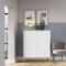 Комод високий Perfect Home Nova K104 2D 104x125x39 Білий (золоті ніжки) (PFH-091233)