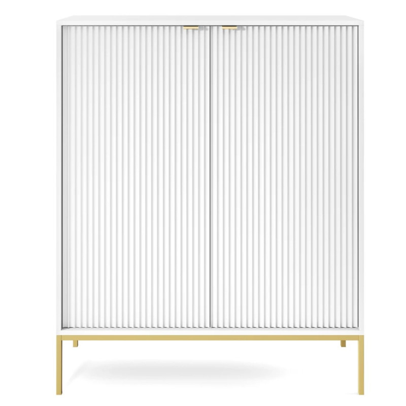 Комод високий Perfect Home Nova K104 2D 104x125x39 Білий (золоті ніжки) (PFH-091233)