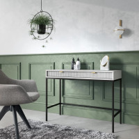 Туалетний столик з телескопічними напрямними Perfect Home Nova T104 104x77x50 см Сірий (чорні ніжки) (PFH-091268)
