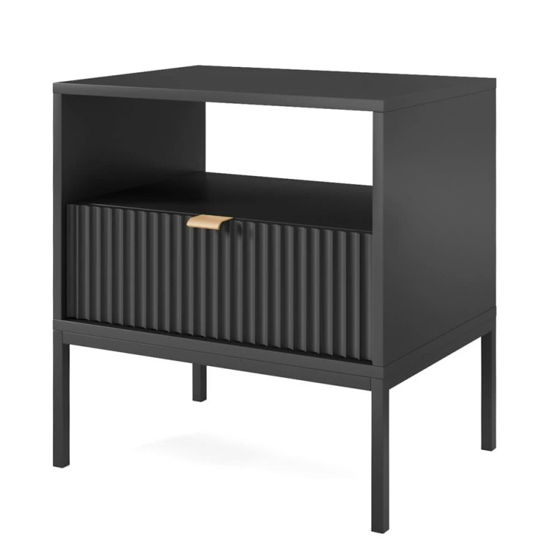 Тумба приліжкова з телескопічними напрямними Perfect Home Nova S54 54х56х39 Чорний (чорні ніжки) (PFH-091251)