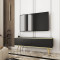Тумба під телевізор Perfect Home Oro RTV135 2D 135х53х32 Чорний (золоті ніжки) (PFH-091317)