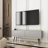 Тумба під телевізор Perfect Home Oro RTV135 2D 135х53х32 Сірий (чорні ніжки) (PFH-091325)