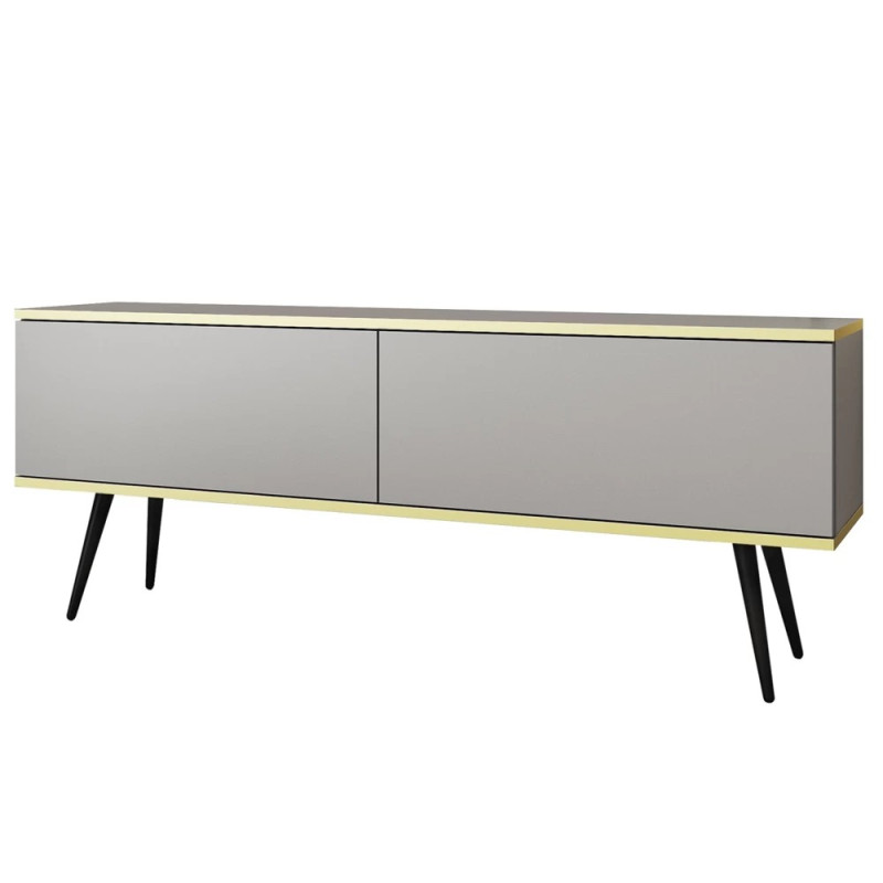 Тумба під телевізор Perfect Home Oro RTV135 2D 135х53х32 Сірий (чорні ніжки) (PFH-091325)