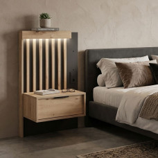 Тумби приліжкові з телескопічними напрямними 2 шт Perfect Home Italy 1S/51 50,4x102x39,6 Дуб артизан/Антрацит (PFH-091098)