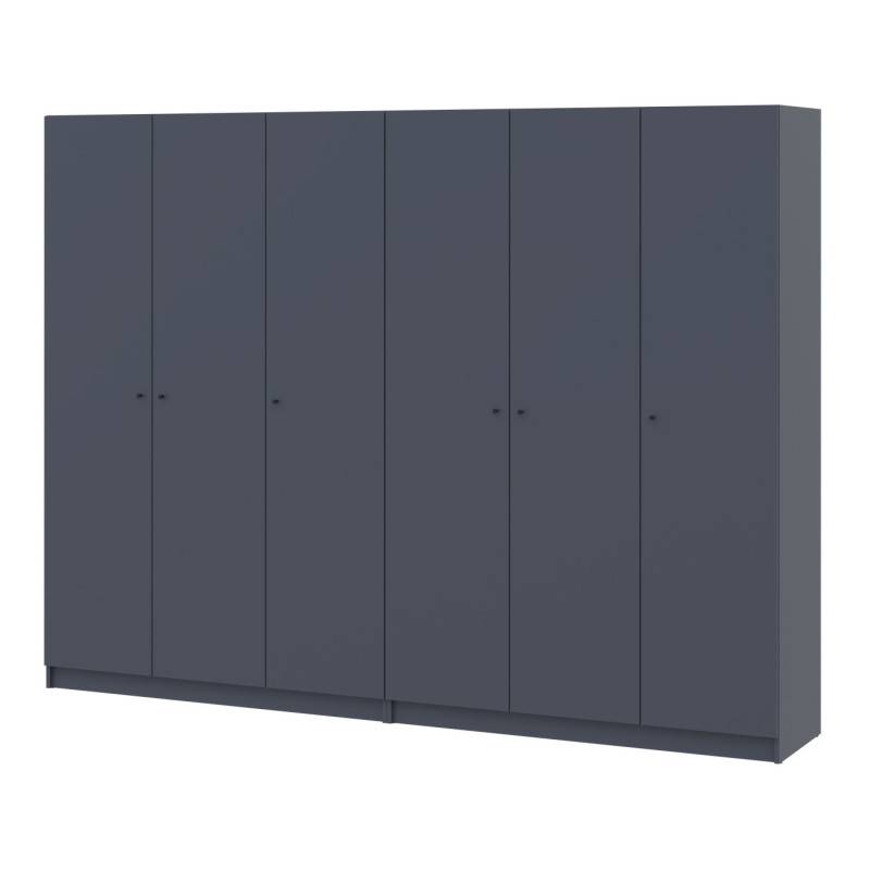 Шкаф для одежды Doros Промо Антрацит 3+3 ДСП 270х48х204 (42005336) (DRS-012156)