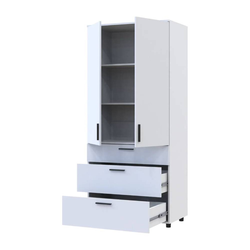Шафа для одягу Doros Торн Білий 2 ДСП/3Ш (полиці) 90х51.6х200 (DRS-012020)