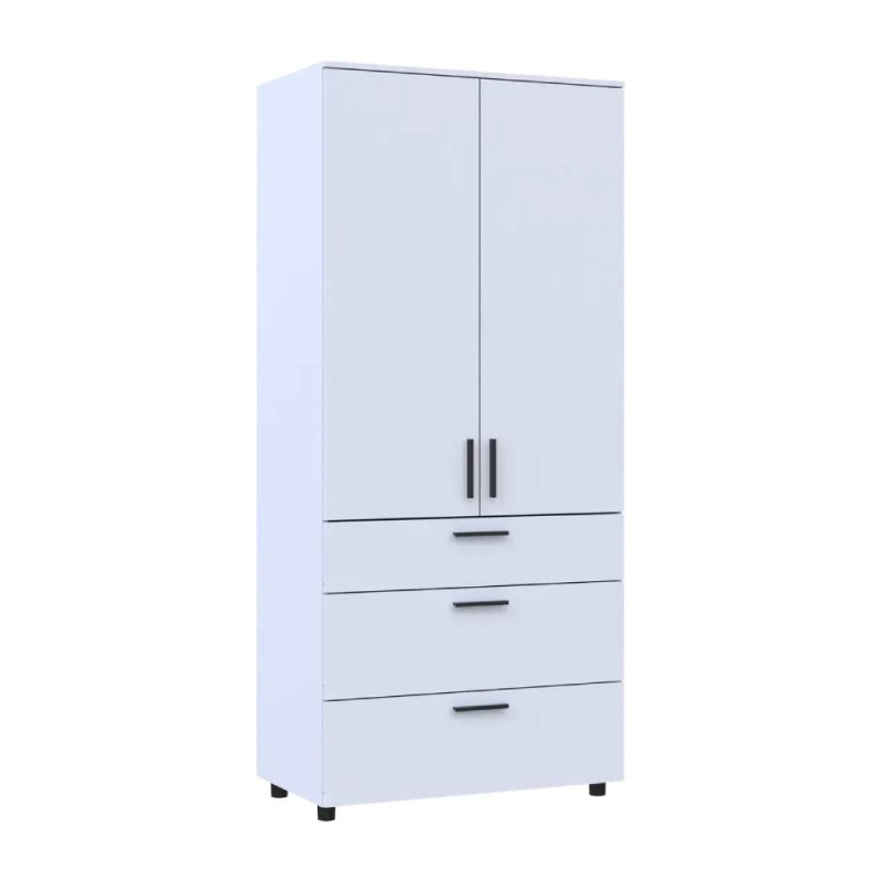 Шафа для одягу Doros Торн Білий 2 ДСП/3Ш (полиці) 90х51.6х200 (DRS-012020)