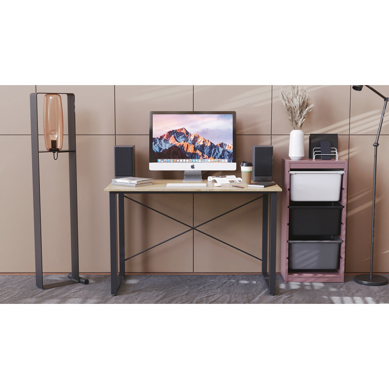 Письмовий стіл Ferrum-decor Дейв 75x100x60 чорний ДСП Дуб Сонома 16мм (FRD-101965)