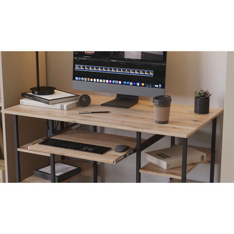 Комп'ютерний стіл Ferrum-decor Скай 75x100x70 сірий ДСП Сосна Кембра 16мм (FRD-101565)
