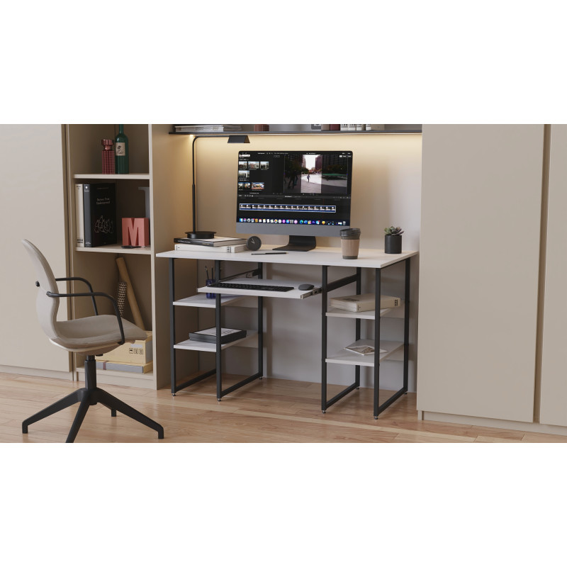Комп'ютерний стіл Ferrum-decor Скай 75x140x70 білий ДСП Сосна Кембра 16мм (FRD-101115)