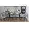 Стол кухонный раскладной Данди на конусных ногах Ferrum-decor 75x120 160)x70 Черный металл ДСП Белый 16 мм (FRD-106783)