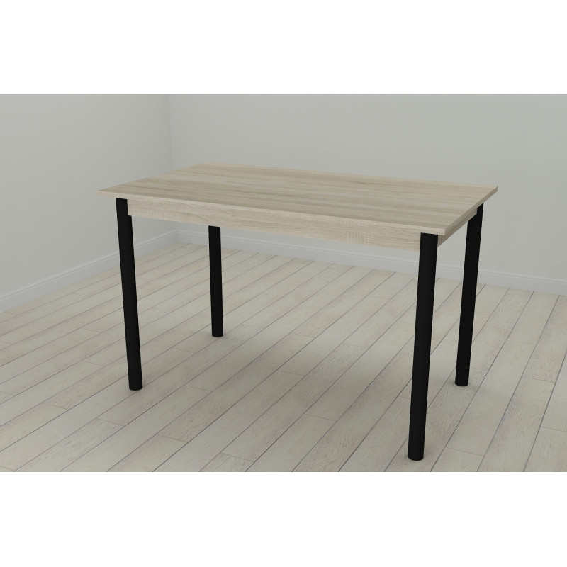 Стіл кухонний Ferrum-decor Беніта 75x120x60 Чорний ДСП Сонома 16мм (FRD-106273)